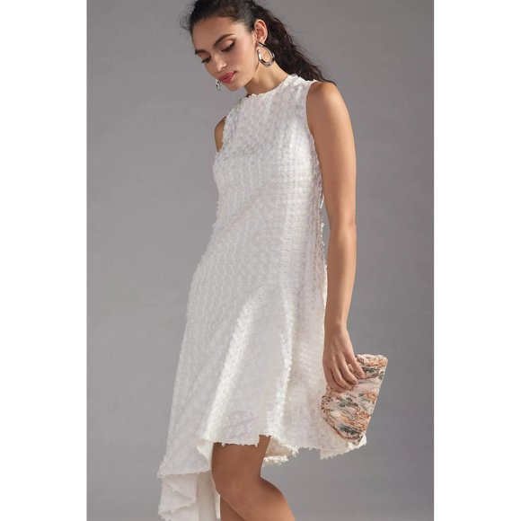 Anthroplogie Eva Franco Textured Asymmetrical Dress w/Floral Sunburst Pattern - Picture 3 of 7